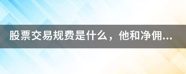 股票交易规费是什么<strong></p>
<p>股票交易规费</strong>，他和净佣金有什么区别?
