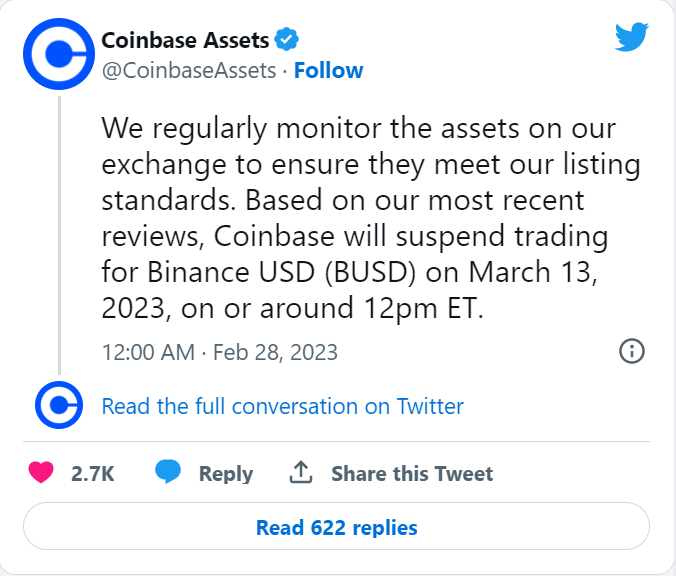 SEC监管重拳威慑下<strong></p>
<p>币网交易</strong>，Coinbase将暂停币安稳定币的交易