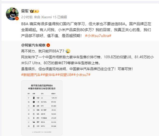 小米汽车卖到80多万<strong></p>
<p>哥伦虚拟币</strong>，再不努力就只能开BBA？雷军回应：雷军：不要迷信BBA，国产品牌正在全面崛起