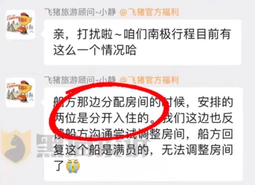 夫妻花19万去南极想睡一间房被拒<strong></p>
<p>虚拟币棋派</strong>，飞猪回应