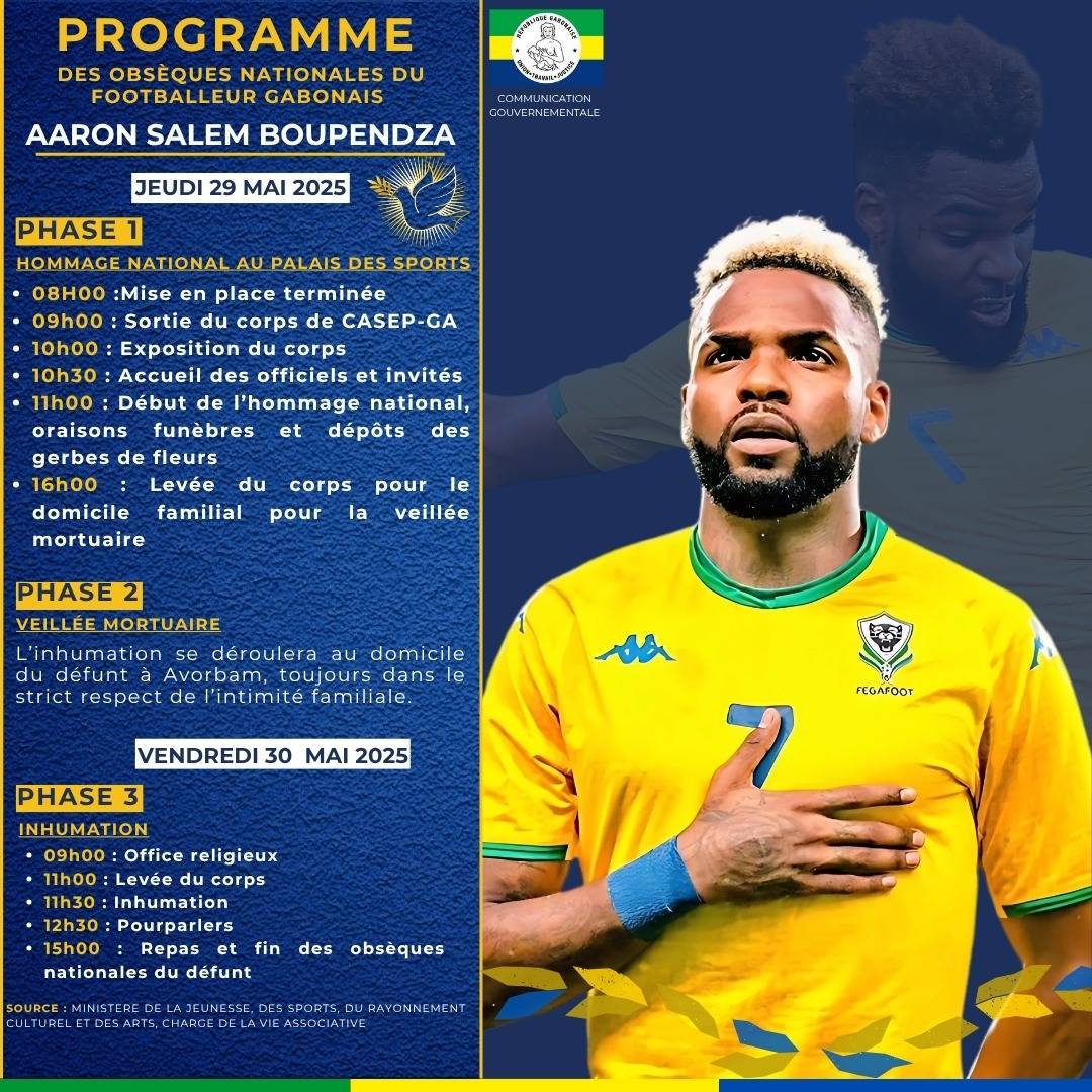 布彭扎遗体已返回加蓬 今明两天将举行国葬仪式(图)